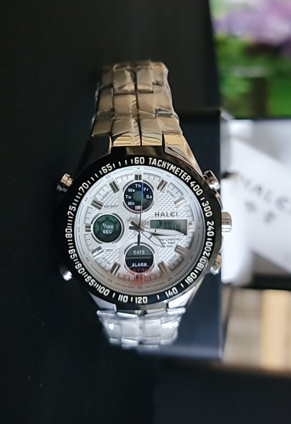 HALEI Multifunctional Chronograph Watch with Digital and Analog Display - Image 6