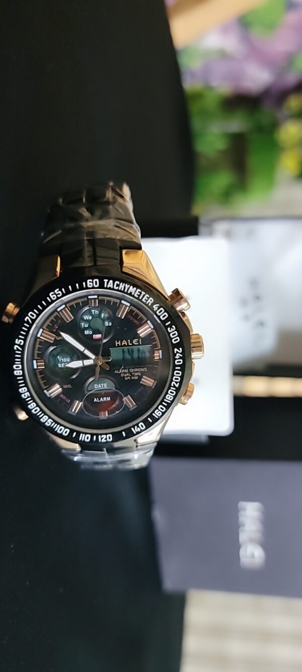 HALEI Multifunctional Chronograph Watch with Digital and Analog Display - Image 7