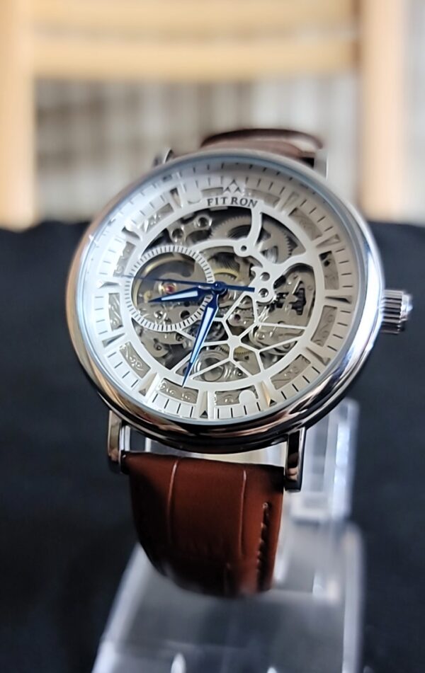 Fitron Skeleton Automatic Wristwatch - Brown Leather Strap