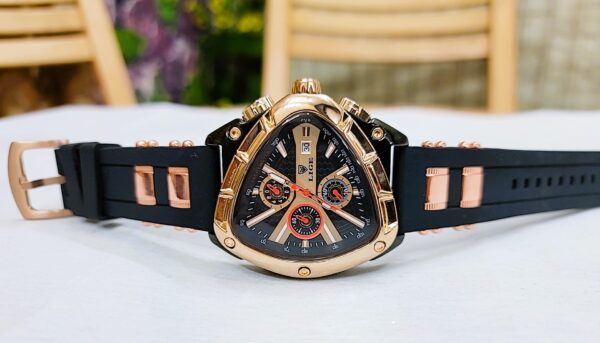 LIGE Luxury Men's Sports Chronograph Watch – Gold & Black - Image 5