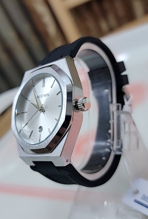 Bestwin Elegant Analog Wristwatch Collection – Stainless Steel Case with Rubber Strap - Image 2